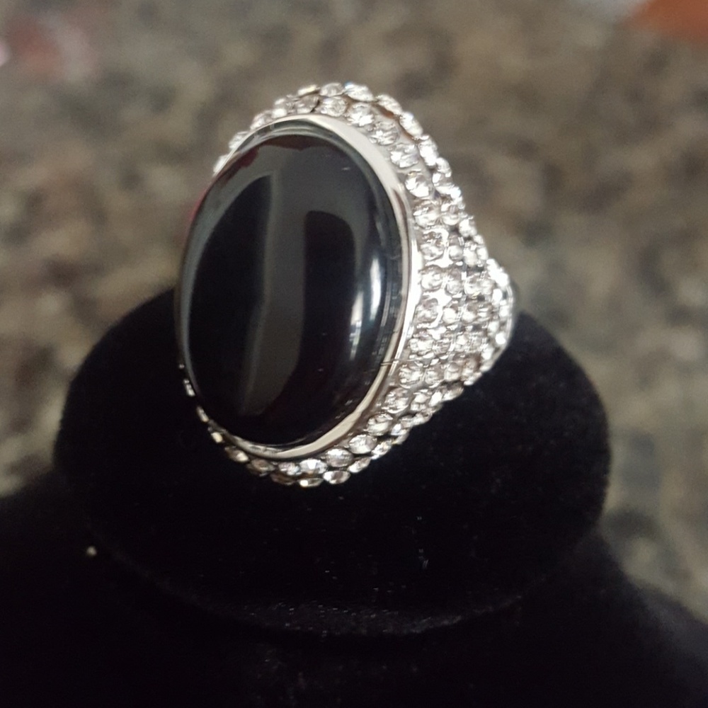 Black agate ring